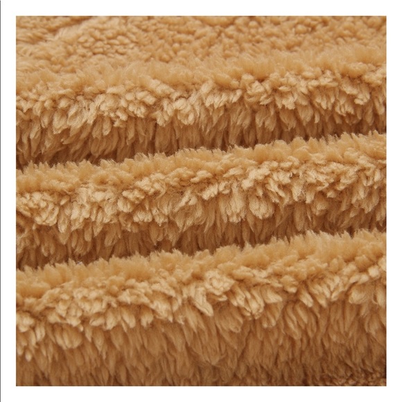 1 Left! Camel Oversized Cozy Teddy Hoodie Sweater - Picture 5 of 6